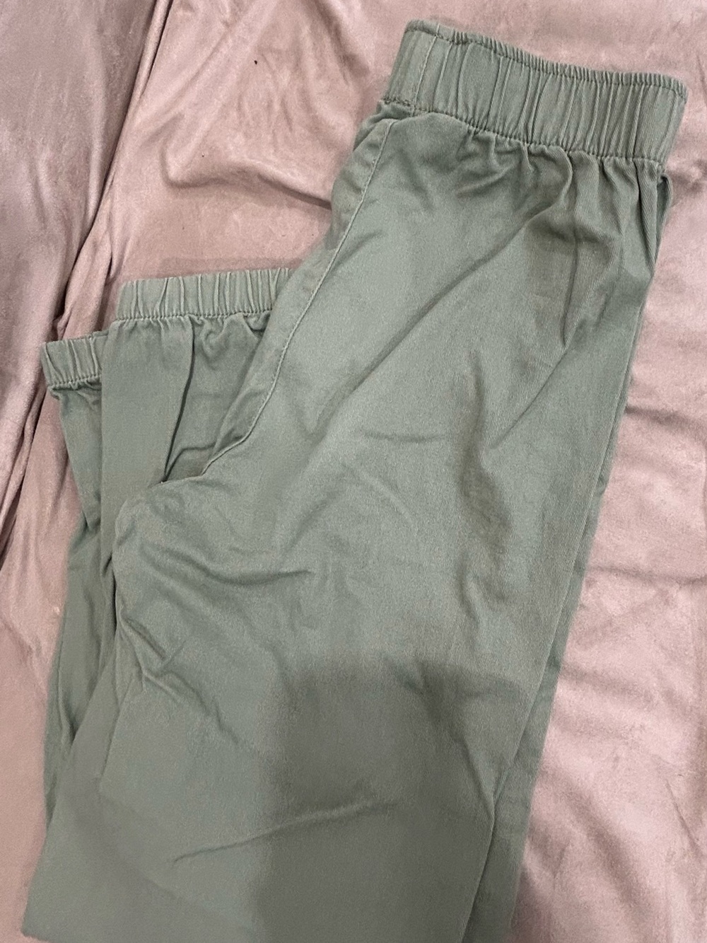 Boy’s Linen Elastic Waist Casual Pants - Sage Green